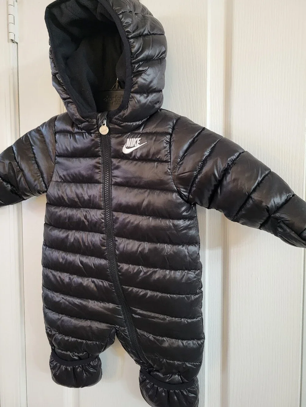 Nike Baby Midweight Water Resistant Puffer Hooded Snowsuit Black 6M